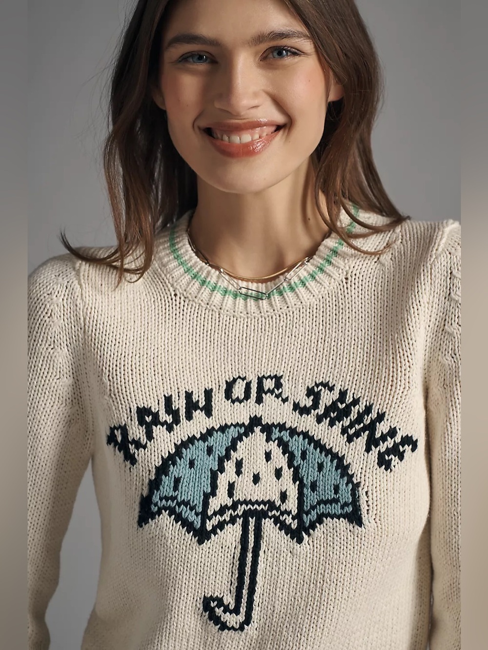 NWT Size M - Maeve Cotton Linen Crew-Neck Sweater Rain Or Shine (US$ 158)